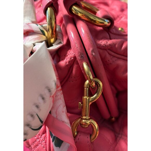 Marc Jacobs Pink Quilted Leather The Stam Bag, Luxury Oversized Rare Barbiecore‎ - Picture 8 of 16
